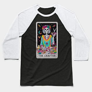 Crafter Skeleton Tarot Card Sarcastic Funny Gothic Occult Baseball T-Shirt